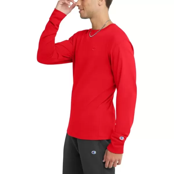 imageChampion Mens Classic Long Sleeve Soft Comfortable TShirt Regular or Big ampamp TallScarlet