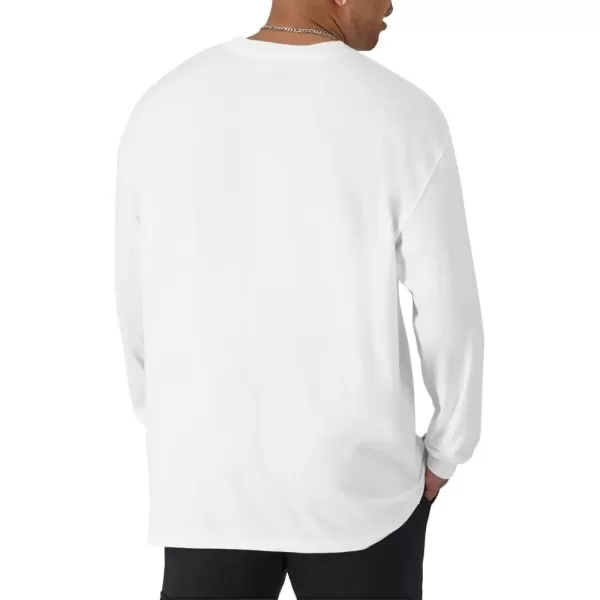 imageChampion Mens Classic Long Sleeve Soft Comfortable TShirt Regular or Big ampamp TallWhite