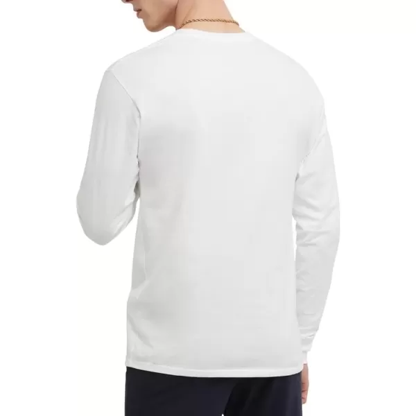 imageChampion Mens Classic Long Sleeve Soft Comfortable TShirt Regular or Big ampamp TallWhite