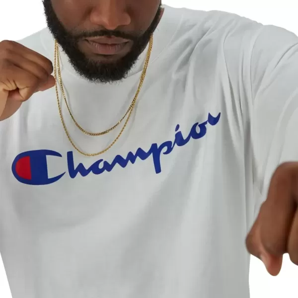 imageChampion Mens Classic Long Sleeve Soft Comfortable TShirt Regular or Big ampamp TallWhite Script