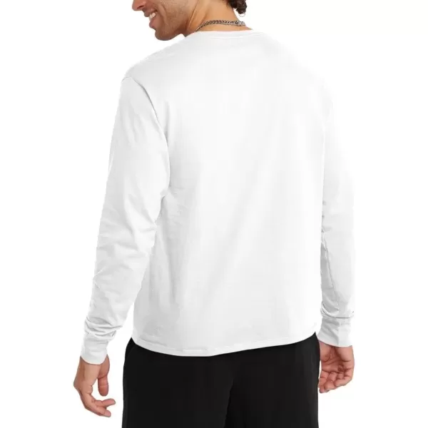 imageChampion Mens Classic Long Sleeve Soft Comfortable TShirt Regular or Big ampamp TallWhite Script