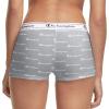 imageChampion Womens Heritage Boyshort UnderwearGrey White Logo Print  1pack