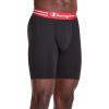 imageChampion Mens Cotton MoistureWicking Performance Stretch Boxer Briefs 3PackLong Leg  Black  3 Pack