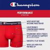 imageChampion Mens Cotton MoistureWicking Performance Stretch Boxer Briefs 3PackRegular Leg  Black  3 Pack