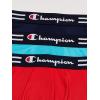 imageChampion Mens Cotton MoistureWicking Performance Stretch Boxer Briefs 3PackRegular Leg  NavyElectric CyanRed  3 Pack