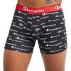 imageChampion Mens Every Day Comfort Stretch Cotton Boxer Briefs 3 PackBlackOxford Grey HeatherBlack Script Logo  3 Pack