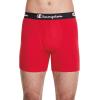 imageChampion Mens Every Day Comfort Stretch Cotton Boxer Briefs 3 PackBlue White Script LogoBlackRed  3 Pack
