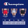 imageChampion Mens Every Day Comfort Stretch Cotton Boxer Briefs 3 PackBlue White Script LogoBlackRed  3 Pack
