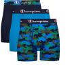 imageChampion Mens Underwear Boxer Briefs Total Support Pouch Assorted 3PackBlue Camo PrintBalboa BlueNavy  3 Pack