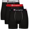 imageChampion Mens Underwear Boxer Briefs Total Support Pouch Cotton Stretch 3PackBlack 3 Pack