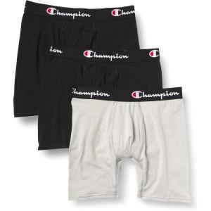 imageChampion Mens Every Day Comfort Stretch Cotton Boxer Briefs 3 Pack2 New EbonyOxford Grey Heather