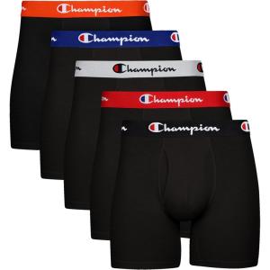 imageChampion Mens Every Day Comfort Stretch Cotton Boxer Briefs 3 PackBlack  5 Pack