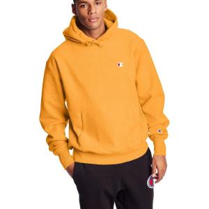 imageChampion Mens Hoodie Reverse Weave Fleece Comfortable Pullover Sweatshirt For MenC Gold Left Chest C