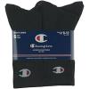 imageChampion Mens Double Dry Moisture Wicking Crew Socks 6 8 12 Packs AvailableBlack Crew C  6 Pack