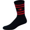 imageChampion Mens Double Dry Moisture Wicking Crew Socks 6 8 12 Packs AvailableBlack With 3 Cs  6 Pack