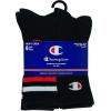 imageChampion Mens Double Dry Moisture Wicking Crew Socks 6 8 12 Packs AvailableBlack With 3 Cs  6 Pack