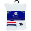 imageChampion Mens Double Dry Moisture Wicking Crew Socks 6 8 12 Packs AvailableWhite With 3 Cs  6 Pack