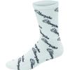 imageChampion Mens Double Dry Moisture Wicking Crew Socks 6 8 12 Packs AvailableWhite With All Over Script  6 Pack