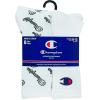 imageChampion Mens Double Dry Moisture Wicking Crew Socks 6 8 12 Packs AvailableWhite With All Over Script  6 Pack