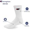 imageChampion Mens Double Dry Moisture Wicking Crew Socks 6 8 12 Packs AvailableWhite With All Over Script  6 Pack