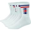 imageChampion Mens Double Dry Moisture Wicking Crew Socks 6 8 12 Packs AvailableWhite With 3 Cs  6 Pack