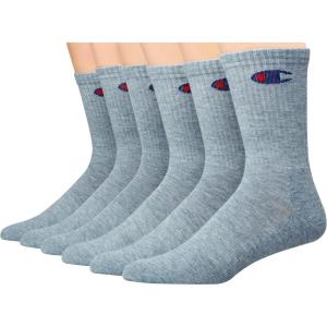 imageChampion Mens Double Dry Moisture Wicking Crew Socks 6 8 12 Packs AvailableGrey  6 Pack