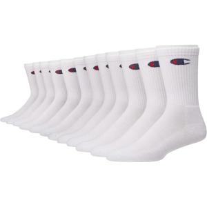 imageChampion Mens Double Dry Moisture Wicking Crew Socks 6 8 12 Packs AvailableWhite Ankle C  12 Pack