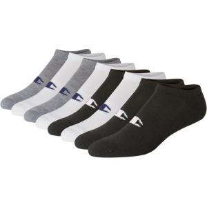 imageChampion Mens Double Dry Moisture Wicking No Show Socks 6 8 Packs AvailableWhiteGreyBlack  8 Pack