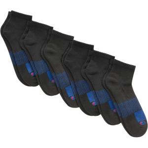 imageChampion Mens Socks Performance Moisture Wicking Ankle Socks for Men 6PackBlack  6 Pack