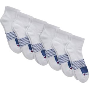 imageChampion Mens Socks Performance Moisture Wicking Ankle Socks for Men 6PackWhite  6 Pack