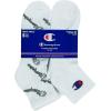 imageChampion Mens Double Dry Moisture Wicking Ankle Socks 6 8 12 Packs AvailableWhite With All Over Script  6 Pack