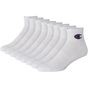 imageChampion Mens Double Dry Moisture Wicking Ankle Socks 6 8 12 Packs AvailableWhite  8 Pack