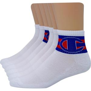 imageChampion Mens Double Dry Moisture Wicking Ankle Socks 6 8 12 Packs AvailableWhite With Buckle C  6 Pack