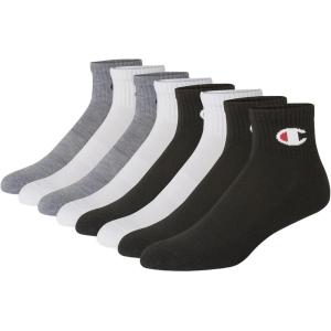 imageChampion Mens Double Dry Moisture Wicking Ankle Socks 6 8 12 Packs AvailableWhiteGreyBlack  8 Pack