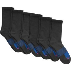 imageChampion Mens Performance Crew Socks 6PackBlack  6 Pack
