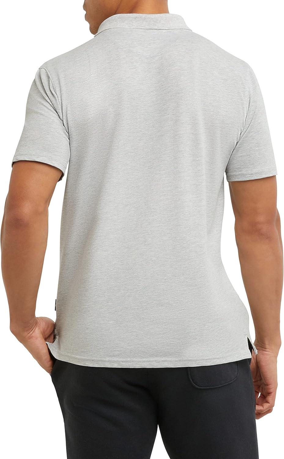imageChampion Mens Polo TShirt Moisture Wicking Best Polo Shirt For Men ShortSleeve TeeOxford Gray With Taglet