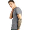 imageChampion Mens Tshirt Powerblend Soft Graphic Tshirt Most Comfortable TShirt For MenGun Smoke Pe Heather Small Script