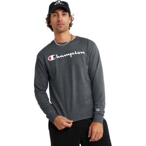 imageChampion Mens Classic Long Sleeve TeeGranite Heather Script