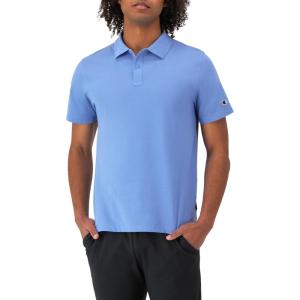 imageChampion Mens Polo TShirt Moisture Wicking Best Polo Shirt For Men ShortSleeve TeePlaster Blue With Taglet