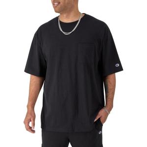 imageChampion Mens Classic Pocket TShirt Mens Crewneck Tee Soft Mens TShirt Big ampamp TallBlack