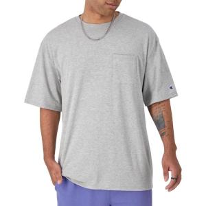 imageChampion Mens Classic Pocket TShirt Mens Crewneck Tee Soft Mens TShirt Big ampamp TallOxford Gray