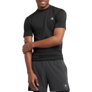 imageChampion Mens Tshirt Compression Tshirt For Men AntiOdor Moisture Wicking Workout TeeBlack C Logo