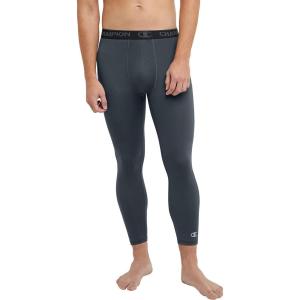 imageChampion Mens Compression Tights MVP Total Support Pouch 34 Compression Tights 235Stealth C Logo