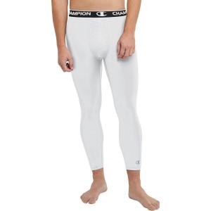 imageChampion Mens Compression Tights MVP Total Support Pouch 34 Compression Tights 235White C Logo