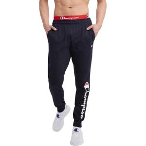 imageChampion Mens Joggers Lightweight Lounge Pants Jersey Graphic Pants for Men 31quotNavy Script