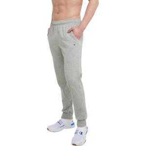 imageChampion Mens Joggers Lightweight Lounge Pants Jersey Graphic Pants for Men 31quotOxford Gray C Patch Logo