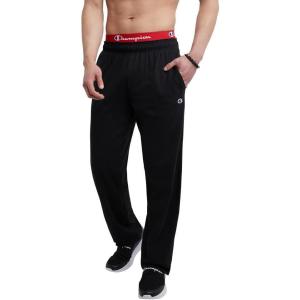 imageChampion Mens Pants Lightweight OpenHem Lounge Pants for Men Jersey Pants Reg or Big ampamp TallBlack C Patch Logo