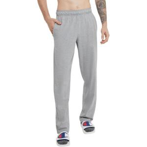 imageChampion Mens Pants Lightweight OpenHem Lounge Pants for Men Jersey Pants Reg or Big ampamp TallOxford Gray C Patch Logo
