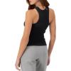 imageChampion WomenS Tank Top Ribbed High Neck Tank Top Fitted Sleeveless Top For WomenBlack