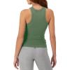 imageChampion WomenS Tank Top Ribbed High Neck Tank Top Fitted Sleeveless Top For WomenNurture Green